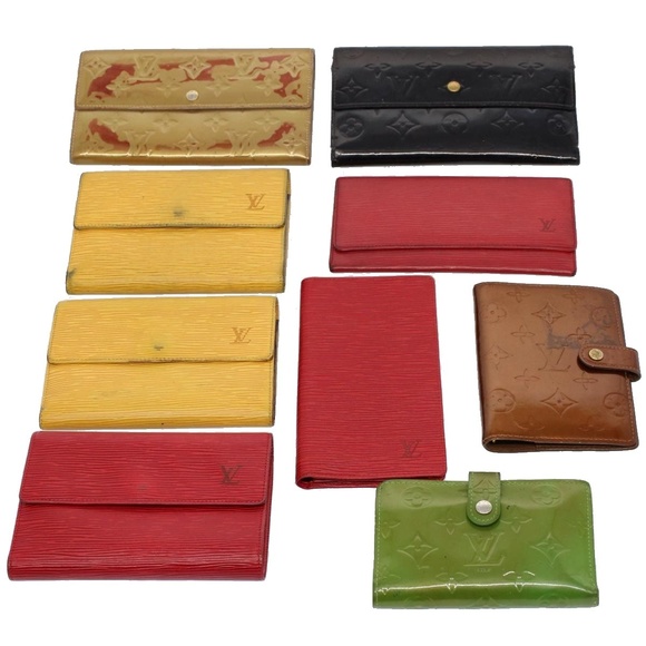 Louis Vuitton Handbags - LOUIS VUITTON Vernis Epi Day Planner Cover Wallet 9Set Bronze Gris Auth ki3638